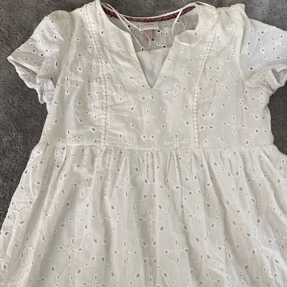 White Tiered Eyelet Dress Summer
